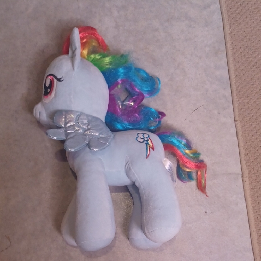 Rainbow Plush Toy with Silver Wings